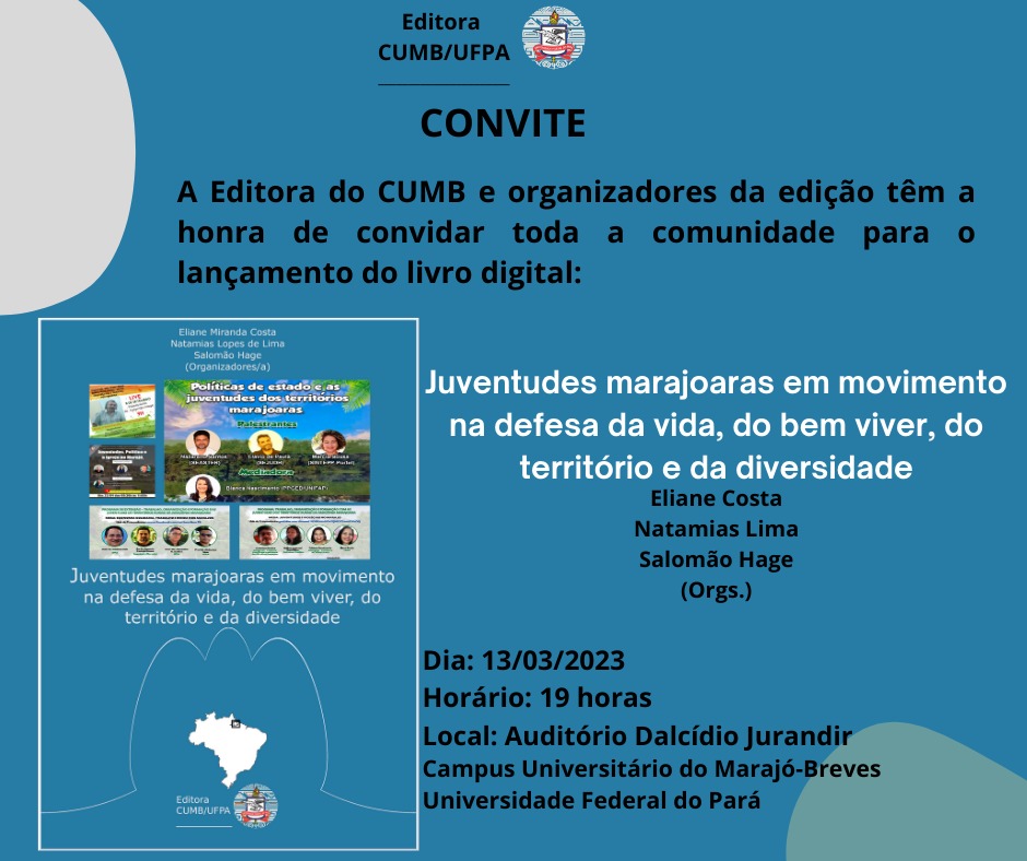 Convite - Lançamento do ebook Juventudes Marajoaras